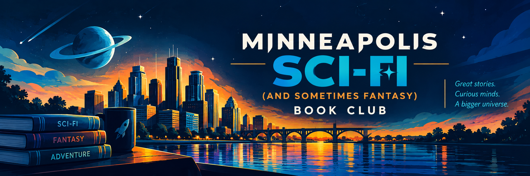 Minneapolis Sci-Fi (and sometimes Fantasy) Book Club logo