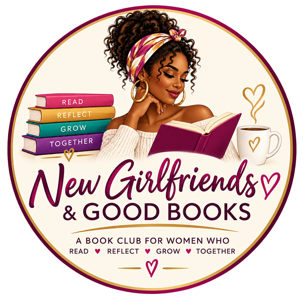 New Girlfriends & Good Books women's book club logo