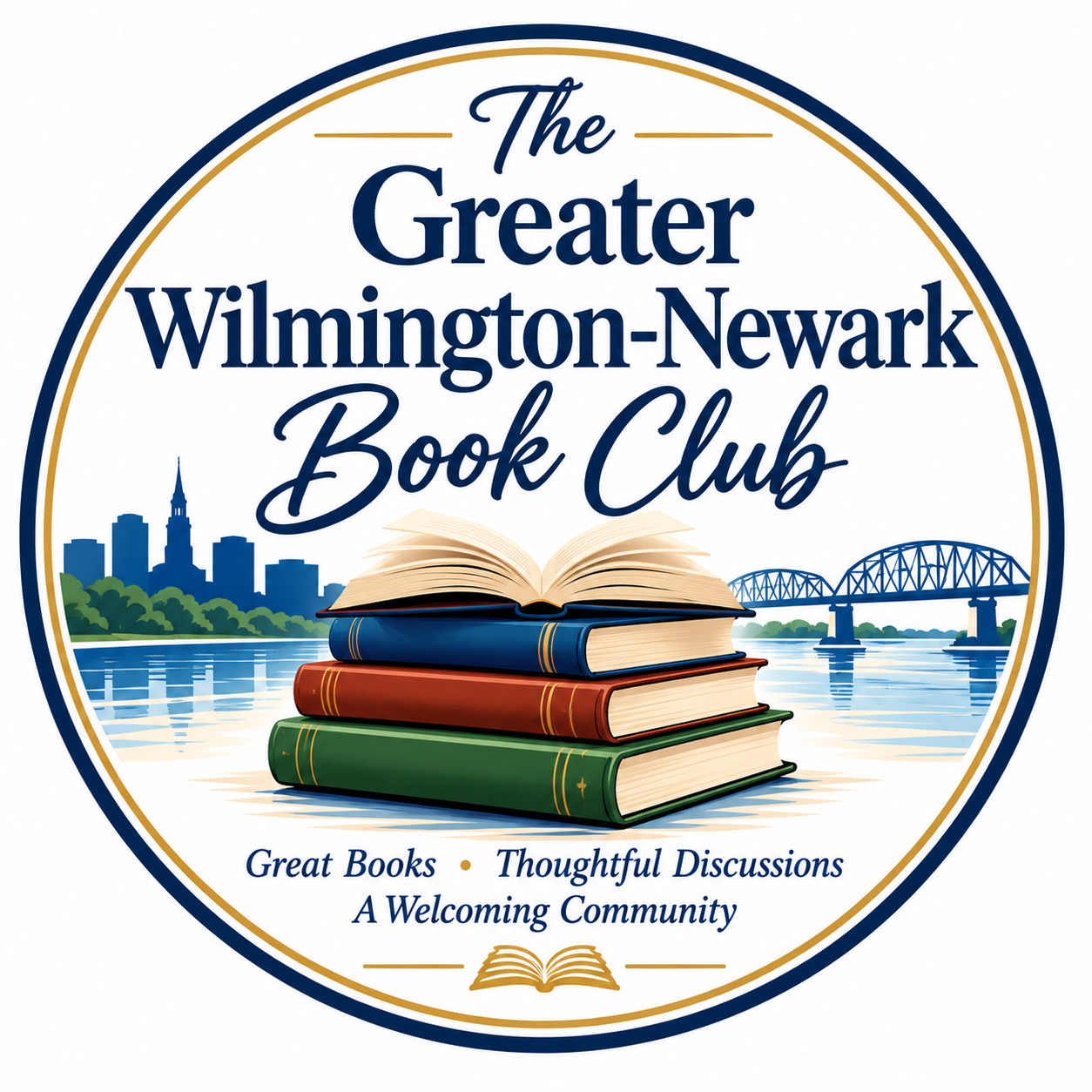 The Greater Wilmington-Newark Book Club logo