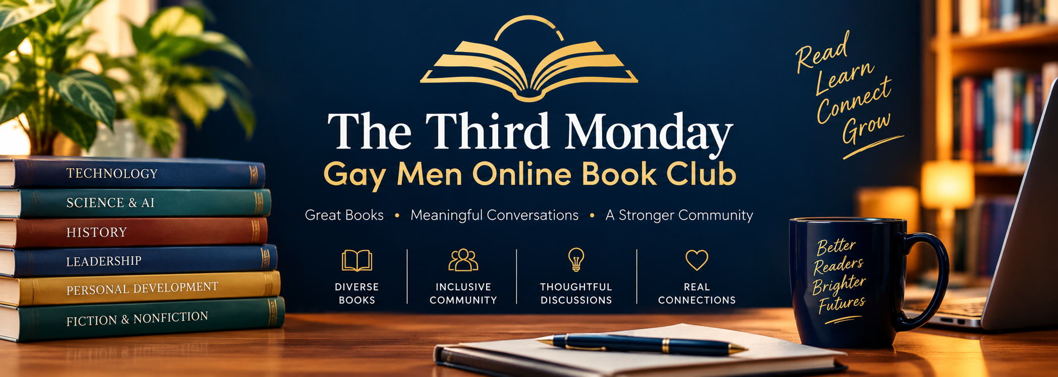 The Third Monday Gay Men Online Book Club banner