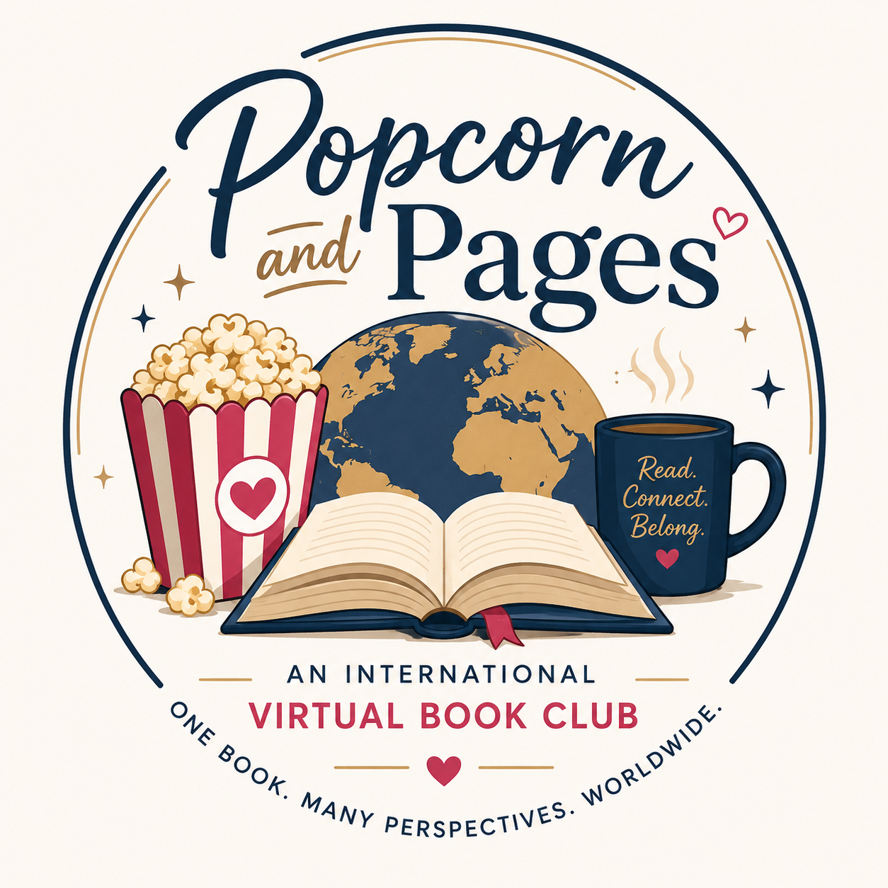 ๐ฟ๐ Popcorn and Pages โ An International Virtual Book Club logo
