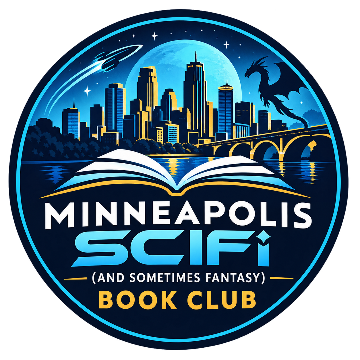 minneaoplis scifi (and sometimes fantasy) book club logo